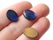 6 14mm x 10mm Vintage Cobalt Blue Glass Oval Foil Back Cabochons